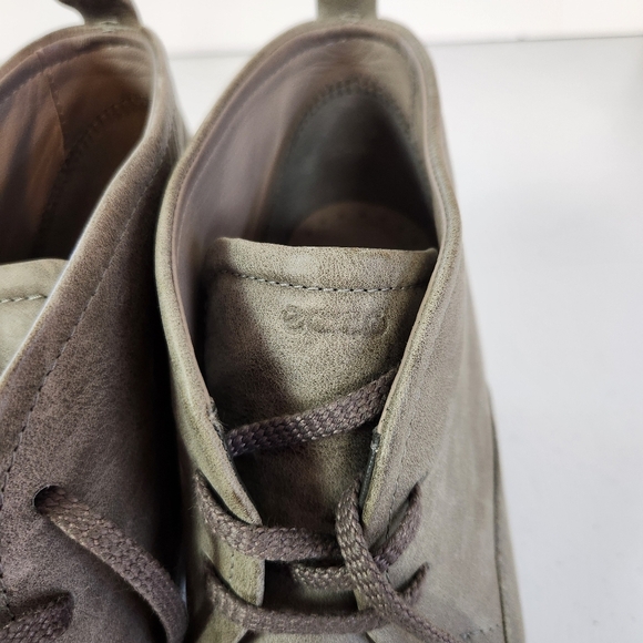Ecco Women’s Ankle Boots Lace Up Gray Leather Block Heels Shoes Size 38 US 7 7.5 - Picture 8 of 9